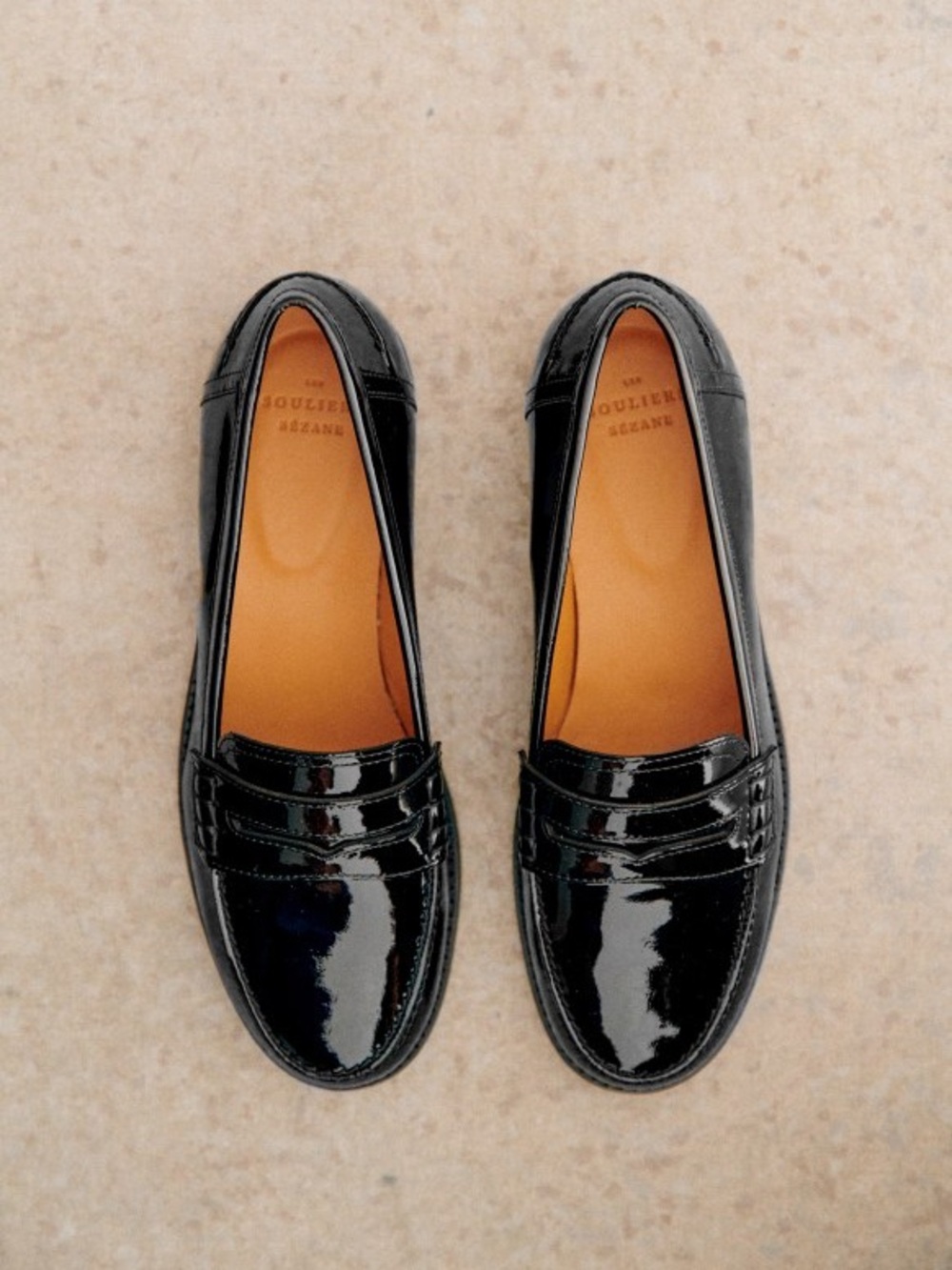 Sezane Andre black patent loafers sz 37 (6)